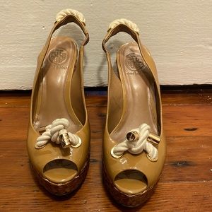 Tory Burch platform gold/brown
